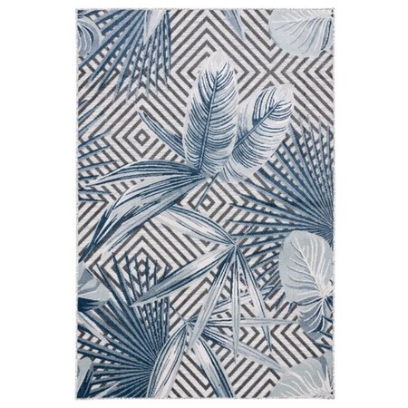 Safavieh 9 x 12 ft. Cabana Coastal Power Loomed Rectangle Rug Ivory & Navy CBN447N-9